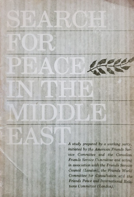 1968-1970: In the wake of the June 1967 Six Day War AFSC and four other Quaker bodies form a working party to explore the possibilities of ending the Arab-Israeli-Palestinian conflict. The result is “Search for Peace in the Middle East.”