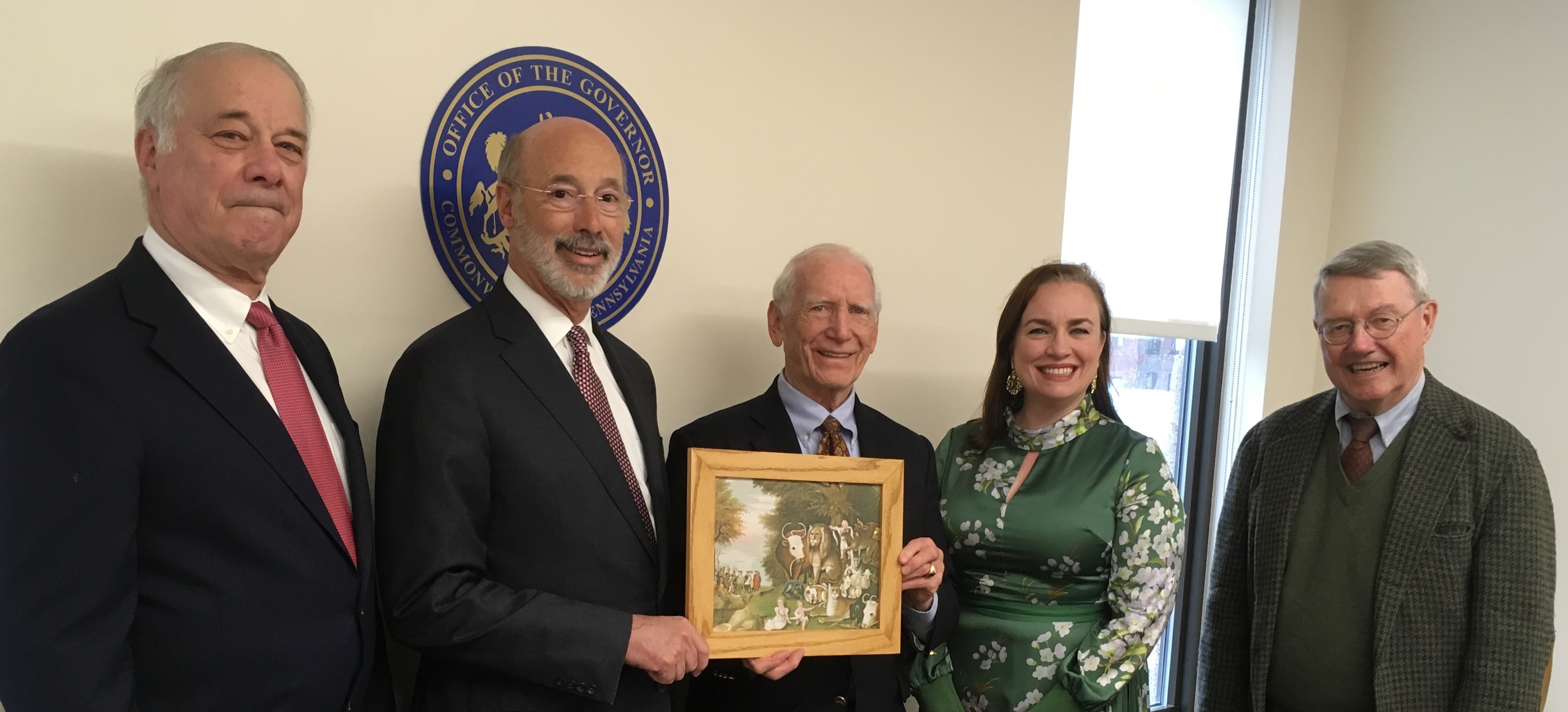 Friends in Business Organizers Present Governor Tom Wolf with Edward Hicks’ Peaceable Kingdom