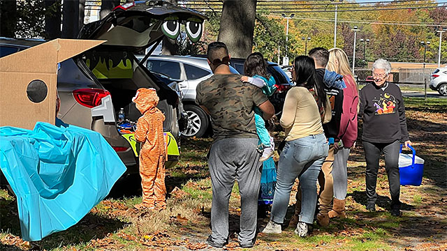 Halloween Festivities form the Trunk of a car.